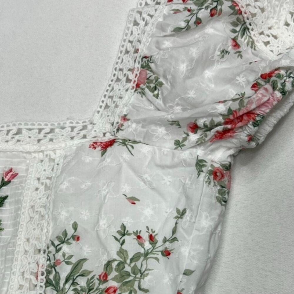Altar'd State Embroidered Cotton Mini Dress Puff Sleeve Romantic Small NWOT - Picture 8 of 11